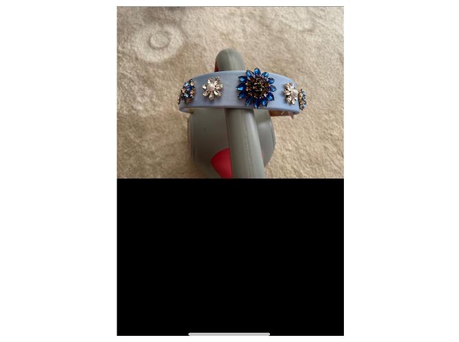 Autre Marque Accessorio per capelli Dolce & Gabbana in seta blu con cristalli - vista 2