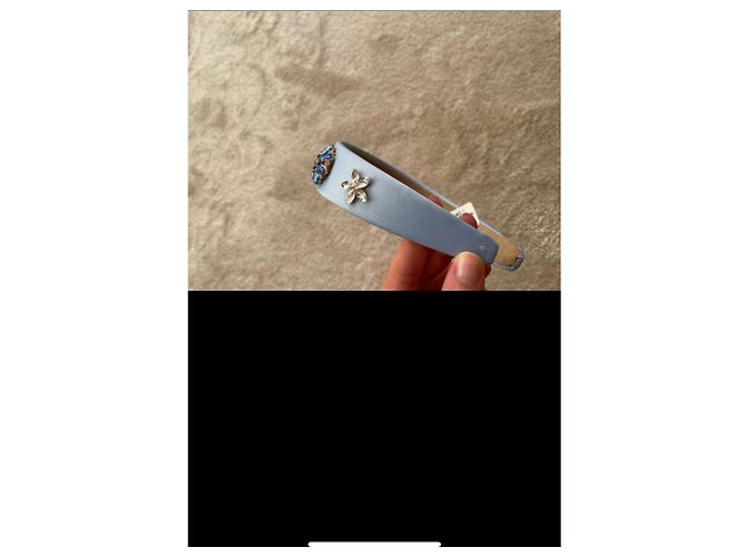 Autre Marque Accessorio per capelli Dolce & Gabbana in seta blu con cristalli - vista 5