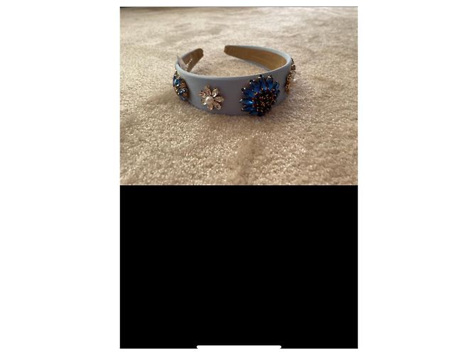 Autre Marque Accessorio per capelli Dolce & Gabbana in seta blu con cristalli - vista 7