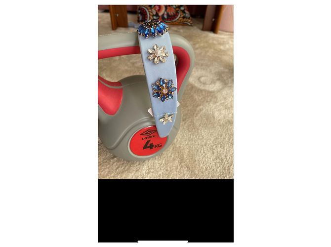 Autre Marque Accessorio per capelli Dolce & Gabbana in seta blu con cristalli - vista 9