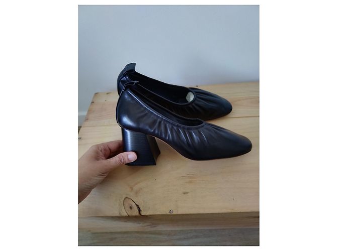 Décolleté Céline Soft Ballerina in pelle nera 37 Nero - vista 7