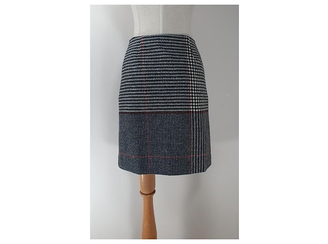 Falda midi de lana con pata de gallo Hobbs Multicolor - vista 3