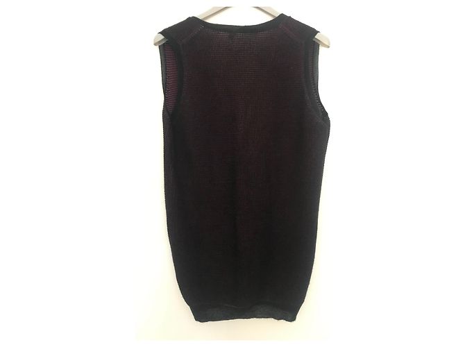 Colete sem mangas Dior de cashmere e seda preto e roxo - vista 2
