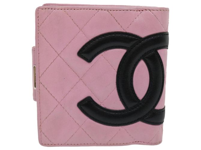 CHANEL Portafoglio Cambon Line Pelle Rosa CC Auth 31117 - vista 13