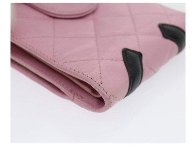 CHANEL Portafoglio Cambon Line Pelle Rosa CC Auth 31117 - vista 14