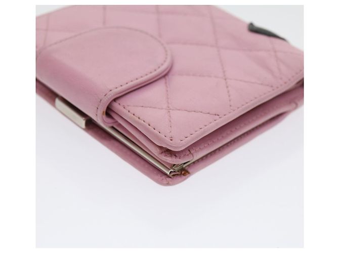 CHANEL Portafoglio Cambon Line Pelle Rosa CC Auth 31117 - vista 15