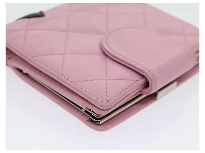 CHANEL Portafoglio Cambon Line Pelle Rosa CC Auth 31117 - vista 16