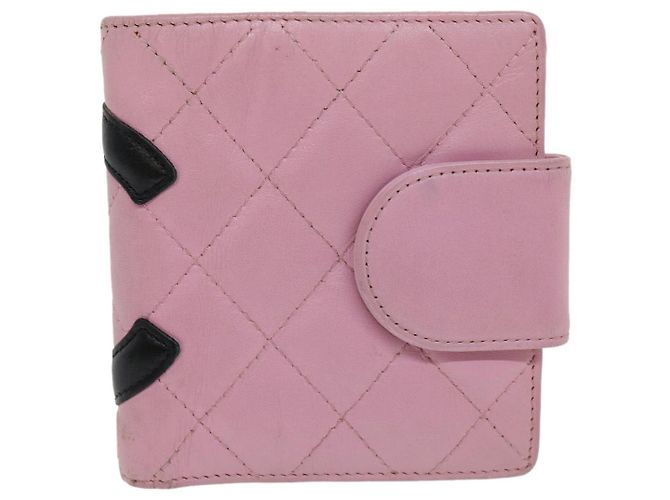 CHANEL Portafoglio Cambon Line Pelle Rosa CC Auth 31117 - vista 2