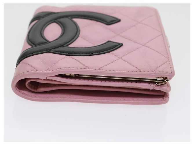 CHANEL Portafoglio Cambon Line Pelle Rosa CC Auth 31117 - vista 3
