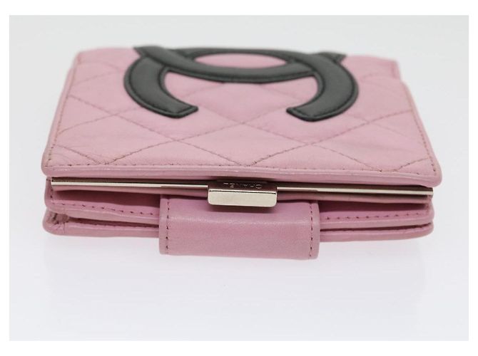 CHANEL Portafoglio Cambon Line Pelle Rosa CC Auth 31117 - vista 4