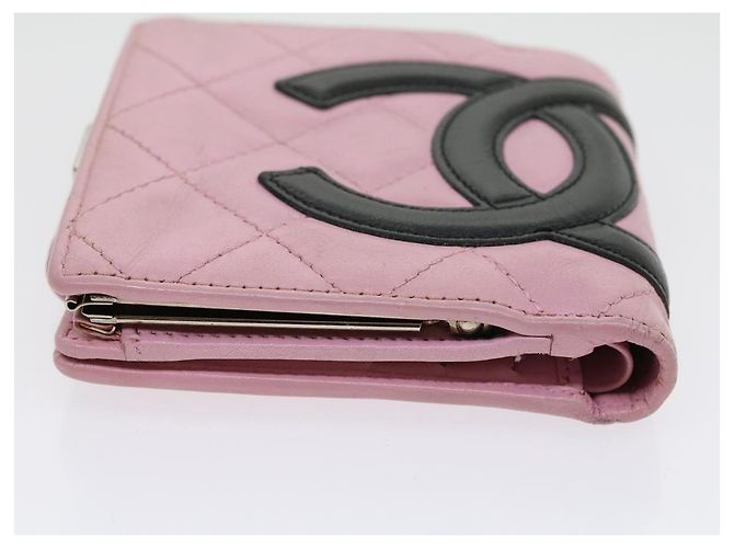 CHANEL Portafoglio Cambon Line Pelle Rosa CC Auth 31117 - vista 5