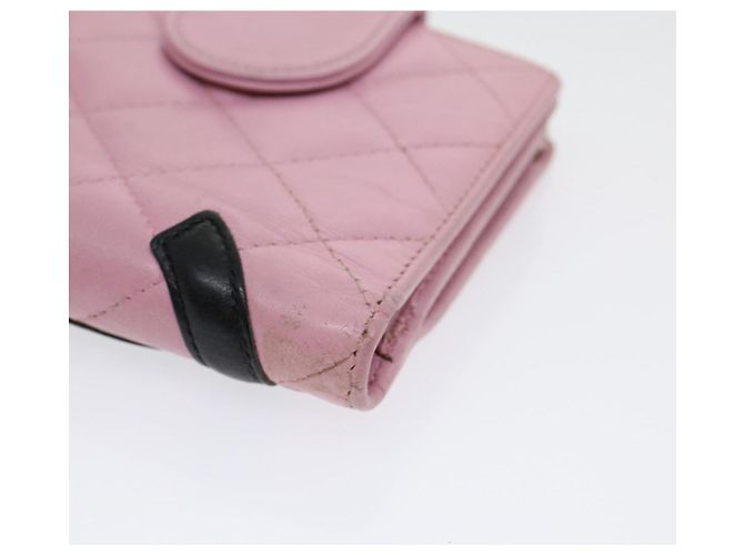 CHANEL Portafoglio Cambon Line Pelle Rosa CC Auth 31117 - vista 7