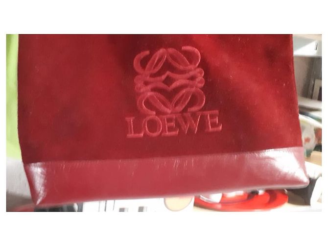Borsa Tote Loewe Rosso Scuro Nubuck Bordò - vista 3