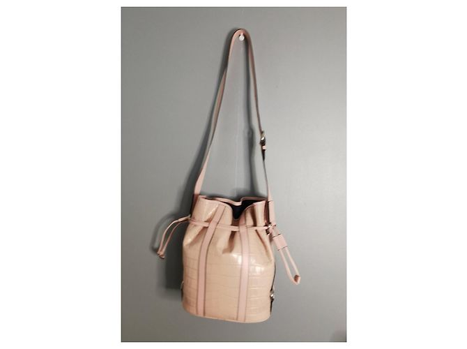 Elsa Sellier Lancel borsa MM ELSA in pelle rosa con stampa coccodrillo - vista 12