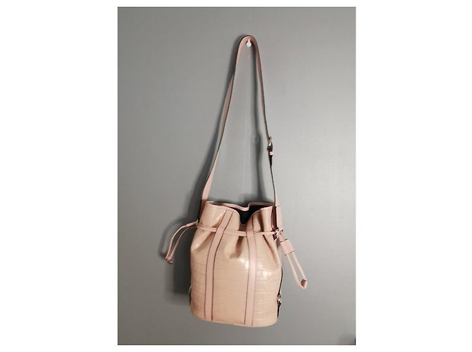Elsa Sellier Lancel borsa MM ELSA in pelle rosa con stampa coccodrillo - vista 4