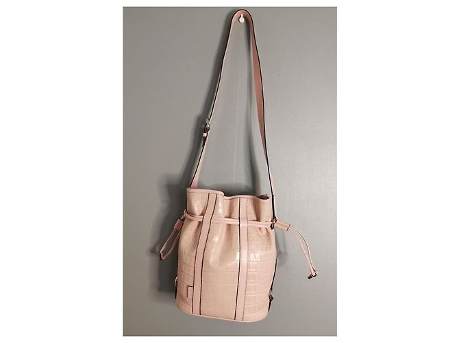 Elsa Sellier Lancel borsa MM ELSA in pelle rosa con stampa coccodrillo - vista 9