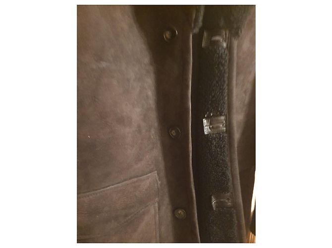 Autre Marque Giacca Blazer De Fursac Marrone Scuro Lana e Agnello XL - vista 2