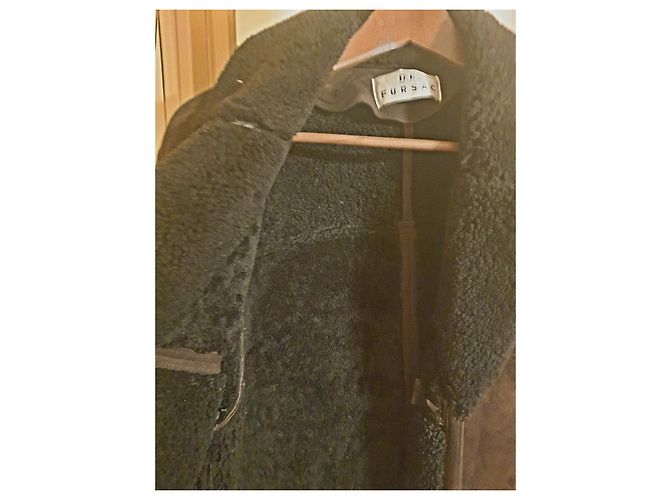 Autre Marque Giacca Blazer De Fursac Marrone Scuro Lana e Agnello XL - vista 3