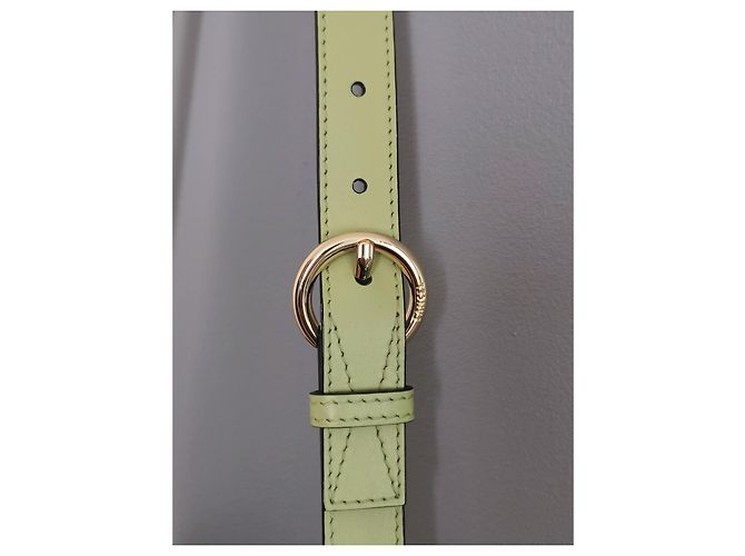 Elsa Sellier Bolsa saco Lancel Elsa PM em couro verde com estampa de crocodilo Verde claro Gold hardware - vista 9