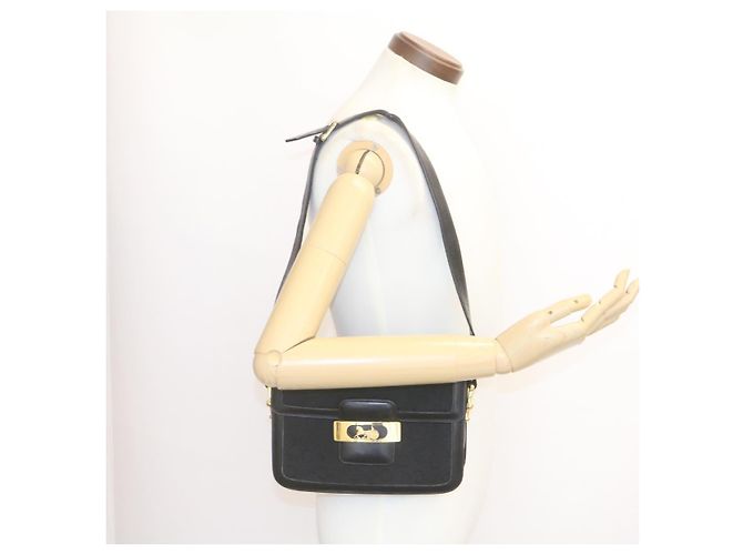 Céline CELINE C Macadam Carrozza Carrozza Borsa A Tracolla Tela Nero Oro Auth am1471g D'oro - vista 12