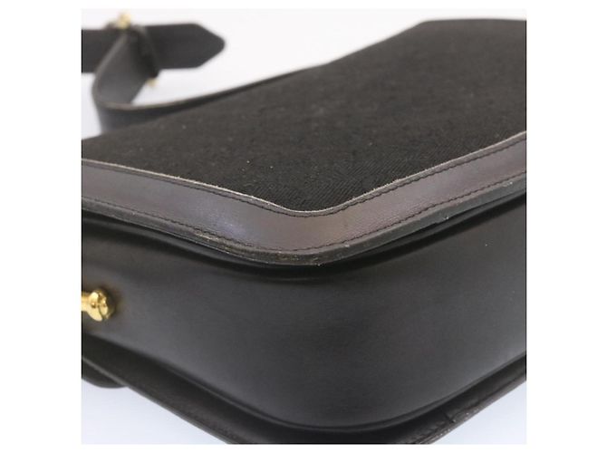 Céline CELINE C Macadam Carrozza Carrozza Borsa A Tracolla Tela Nero Oro Auth am1471g D'oro - vista 15