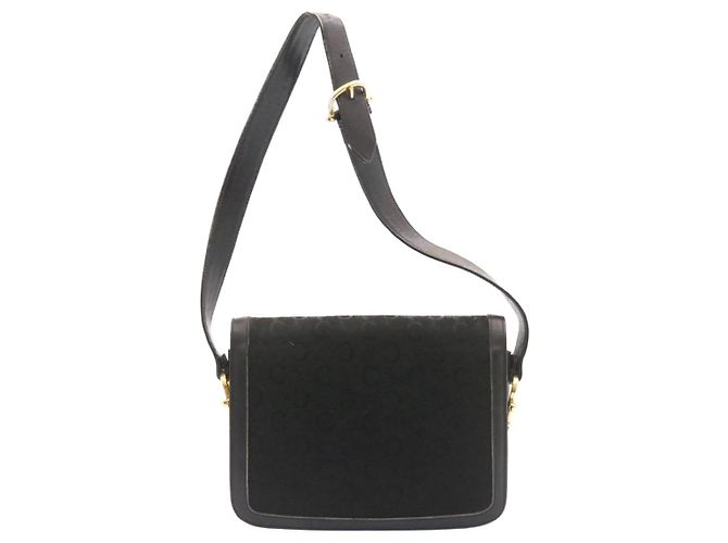 Céline CELINE C Macadam Carrozza Carrozza Borsa A Tracolla Tela Nero Oro Auth am1471g D'oro - vista 21