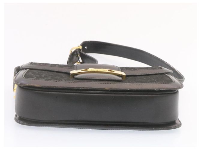 Céline CELINE C Macadam Carrozza Carrozza Borsa A Tracolla Tela Nero Oro Auth am1471g D'oro - vista 7