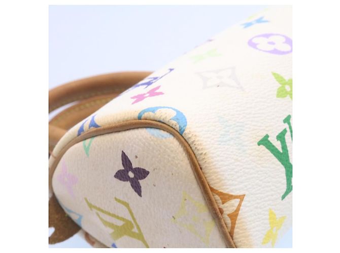 LOUIS VUITTON Monogramm Mehrfarbige Mini Speedy Handtasche Weiß M.92645 Auth bin1013G - Ansicht 13