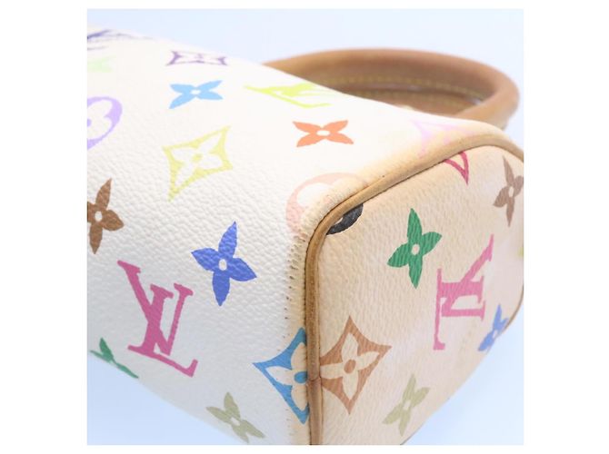 LOUIS VUITTON Monogramm Mehrfarbige Mini Speedy Handtasche Weiß M.92645 Auth bin1013G - Ansicht 14