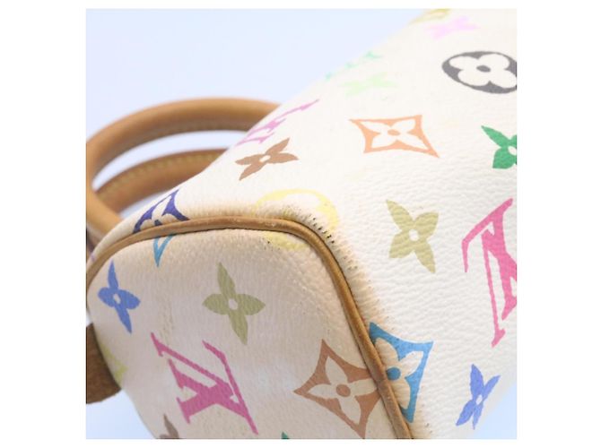 LOUIS VUITTON Monogramm Mehrfarbige Mini Speedy Handtasche Weiß M.92645 Auth bin1013G - Ansicht 15