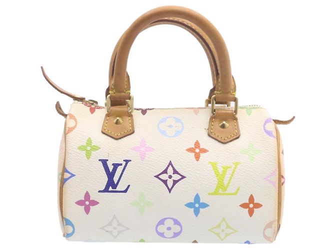 LOUIS VUITTON Monogramm Mehrfarbige Mini Speedy Handtasche Weiß M.92645 Auth bin1013G - Ansicht 2