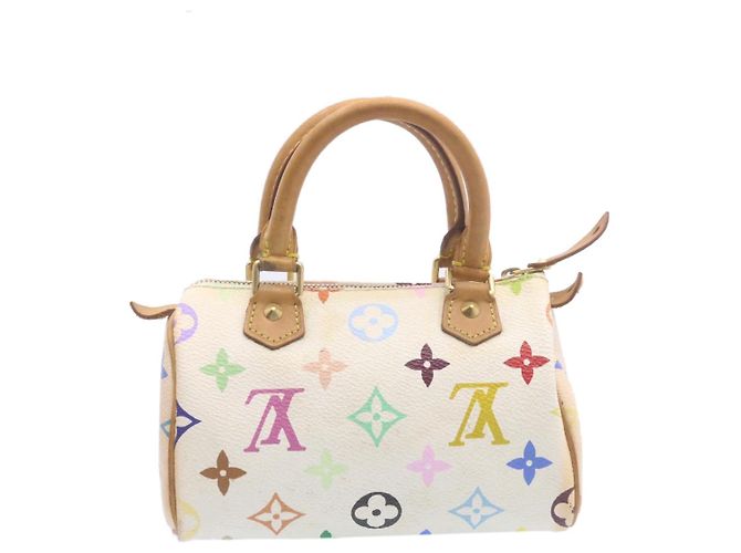 LOUIS VUITTON Monogramm Mehrfarbige Mini Speedy Handtasche Weiß M.92645 Auth bin1013G - Ansicht 3