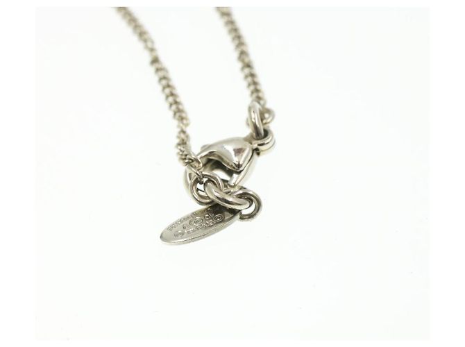 CHANEL Collana con ciondolo COCO Mark Silver CC Auth am163B Argento - vista 6