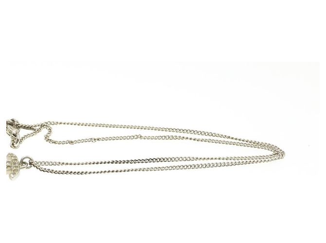 CHANEL Collana con ciondolo COCO Mark Silver CC Auth am163B Argento - vista 7