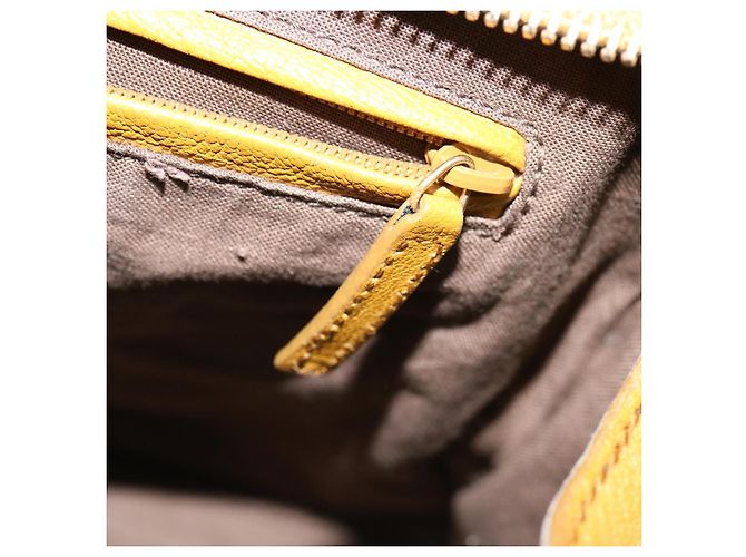 SAINT LAURENT Borsa a mano in pelle 2modo Yellow Auth am1348S Giallo - vista 22
