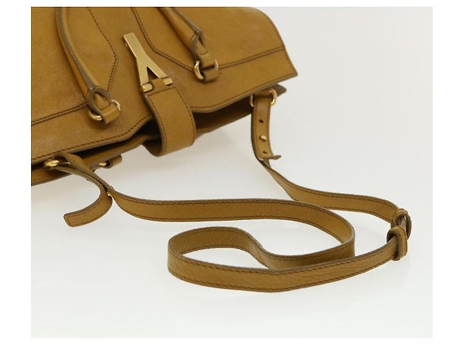 SAINT LAURENT Borsa a mano in pelle 2modo Yellow Auth am1348S Giallo - vista 9