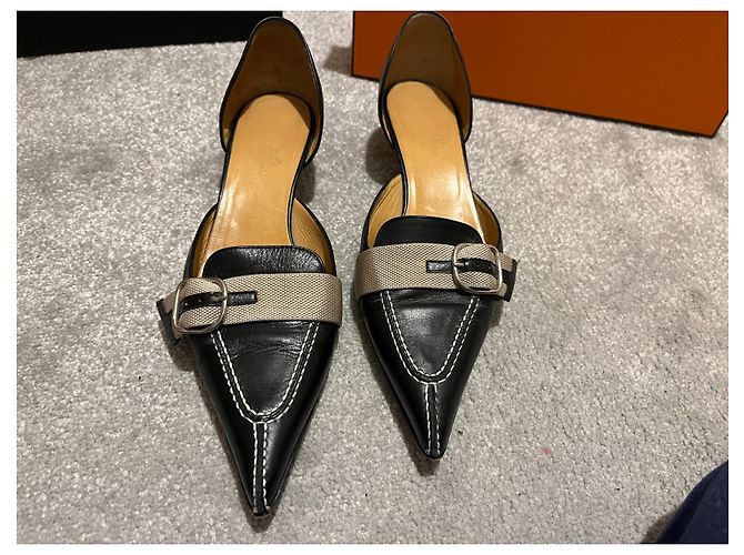 Hermès Pumps aus schwarzem Leder - Ansicht 8