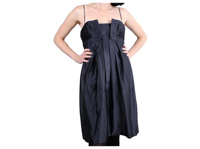 Tara Jarmon Sieges-Ballkleid aus Seide Blau Marineblau Dunkelblau - Ansicht 3