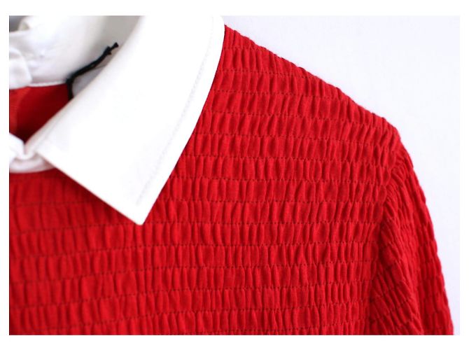 Carven X Kleines Bootskleid Weiß Rot - Ansicht 2