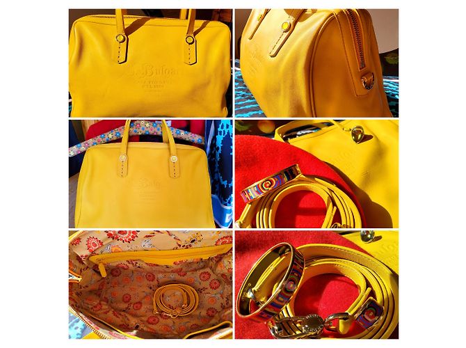 Borsa a mano Bulgari Foundation gialla in pelle Giallo - vista 16