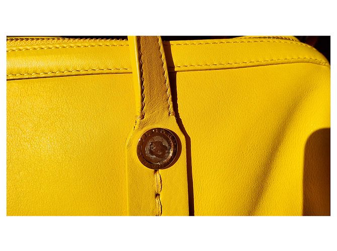 Borsa a mano Bulgari Foundation gialla in pelle Giallo - vista 27