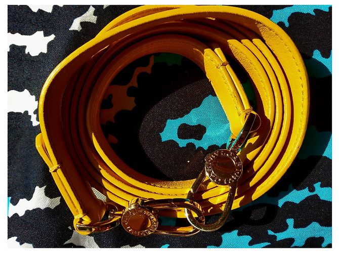 Borsa a mano Bulgari Foundation gialla in pelle Giallo - vista 5