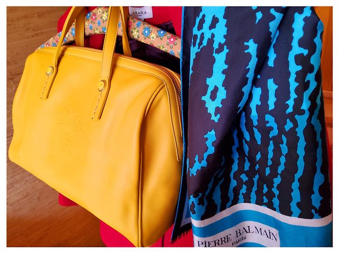 Borsa a mano Bulgari Foundation gialla in pelle Giallo - vista 7
