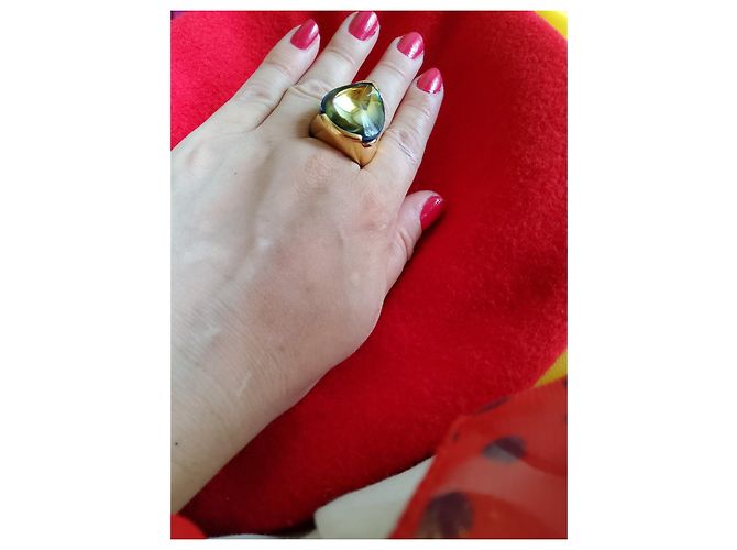 Baccarat-Ring Goldkristall psychedelisch. Grün - Ansicht 10