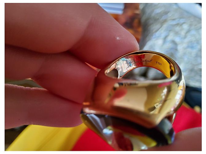 Baccarat-Ring Goldkristall psychedelisch. Grün - Ansicht 11
