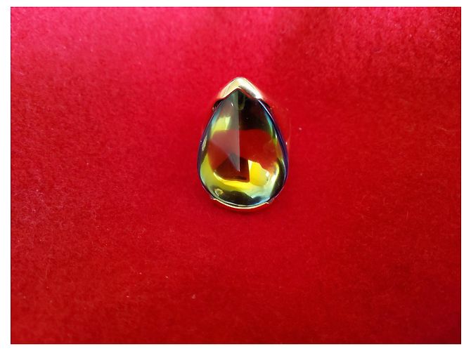 Baccarat-Ring Goldkristall psychedelisch. Grün - Ansicht 12