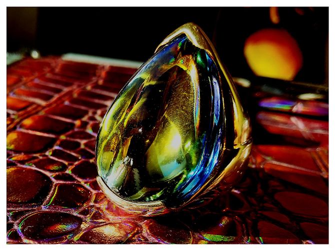 Baccarat-Ring Goldkristall psychedelisch. Grün - Ansicht 14
