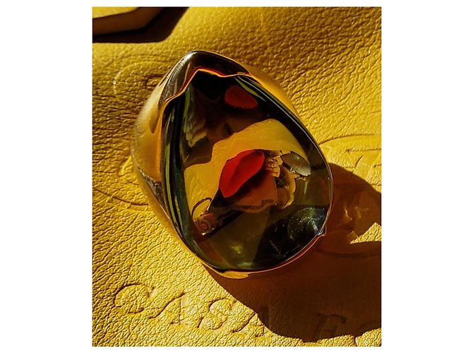 Baccarat-Ring Goldkristall psychedelisch. Grün - Ansicht 15