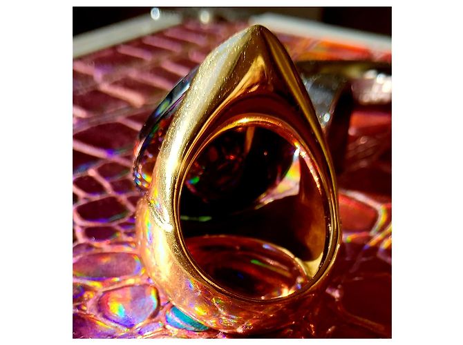 Baccarat-Ring Goldkristall psychedelisch. Grün - Ansicht 16