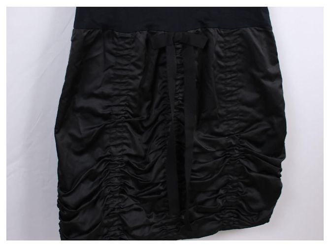 Paule Ka Gerafftes Kleid aus zwei Materialien Schwarz - Ansicht 3